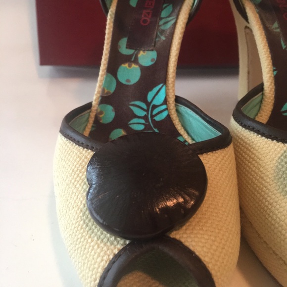 💕Kenzo 3 ½’ Canvas heel open toe shoes *host pick * - Picture 6 of 6